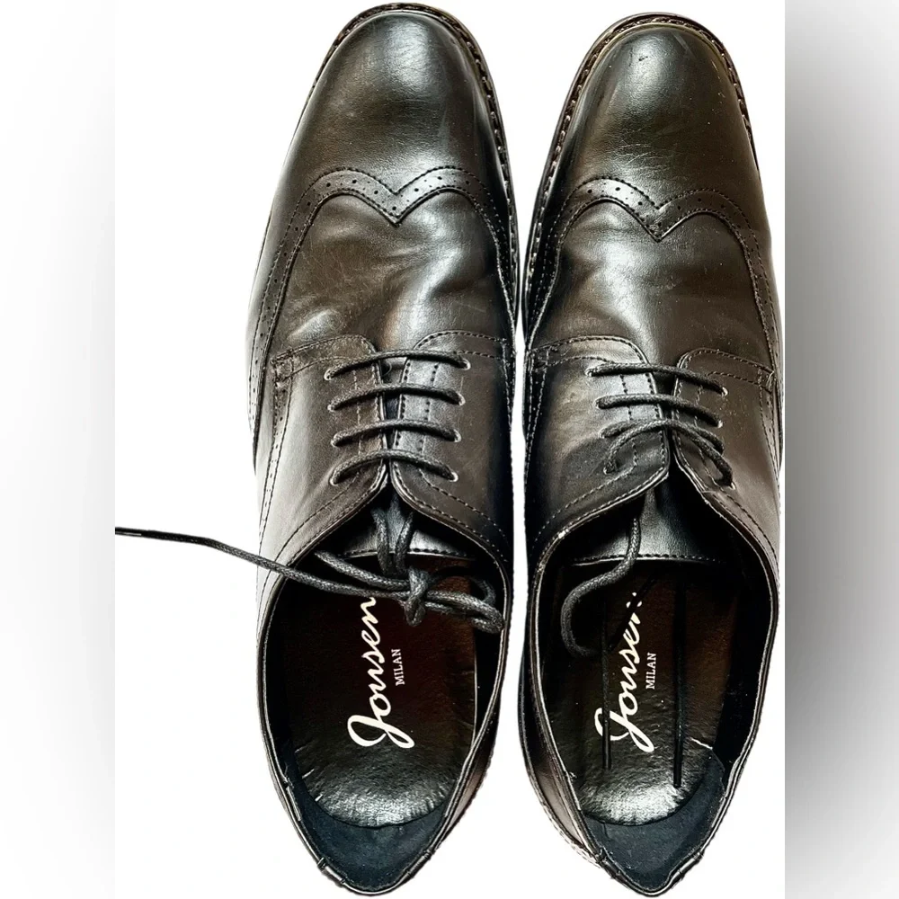 Men’s Dress Shoes made by Jousen Milan Sz 12 Black - Picture 3 of 6